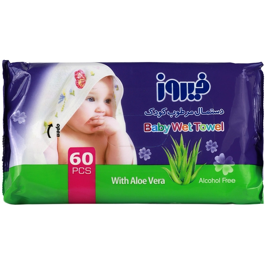 دستمال مرطوب کودک آلوئه ورا 60 عددی