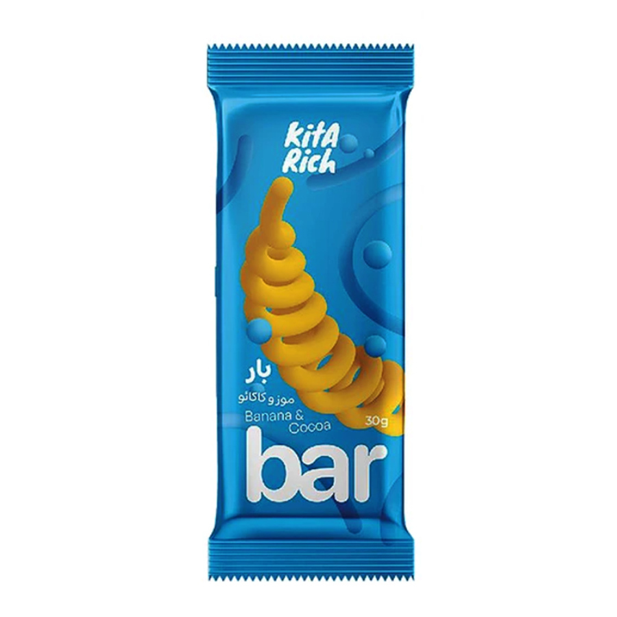 بار فشرده مخلوط غلات با طعم موز و کاکائو