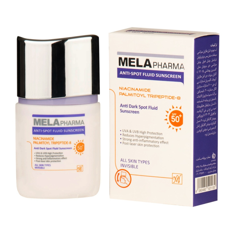 فلوئید ضد آفتاب و ضد لک ملافارما SPF50