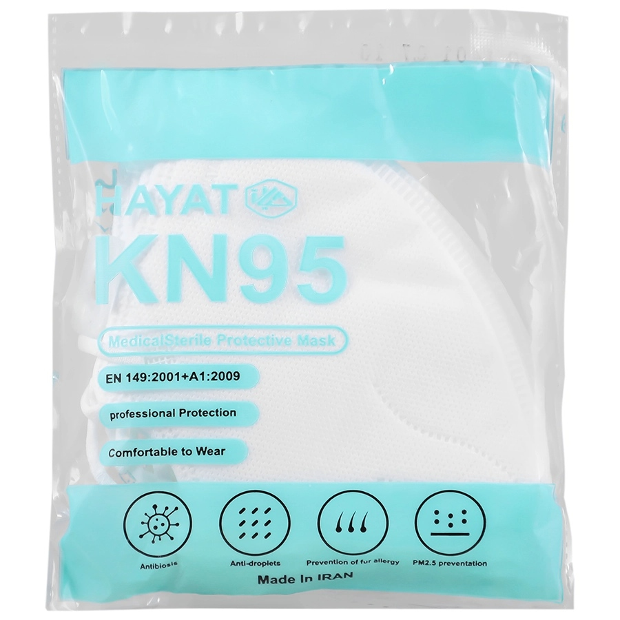 ماسک بدون فیلتر KN95 حیات 5 عدد