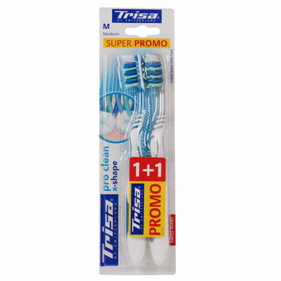 مسواک پرو کلین ایکس شیپ متوسط 2 عددی